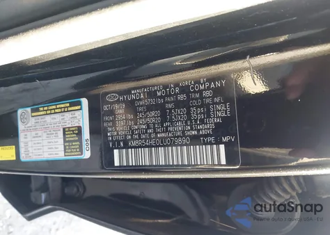 2020 Hyundai Palisade Limited from USA, damaged, VIN KM8R54HE0LU079890